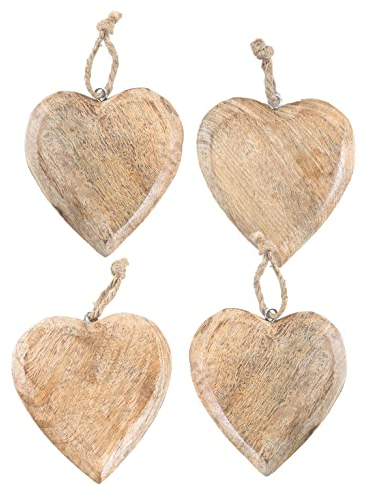 Logbuch-Verlag 4 große Herzanhänger aus Holz 11 cm Natur Herz für Valentinstag Muttertag Hochzeit Anhänger kleines Geschenk