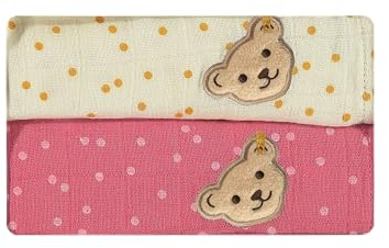 Steiff Baby-Mädchen Mullwindel 2er Pack, Winter White, One Size