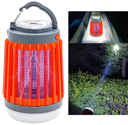 Mini Lampe Anti-moustiques Portable, Lanterne de Camping, Lampe de Camping Rechargeable, éclairage de 8 Heures, Lampe Anti-Mouches électrique USB silencieuse