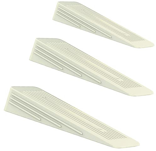 AFFIXERS Pack of 3 Door Stoppers for Floor Anti-Skid, Durable, and Heavy Duty Rubber Door Stops | Ideal for All Types of Surfaces |Cream Door Wedges Indoors