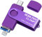 Clé USB 3.0 de 512 Go Mémoire Stick 3 en 1 pour Téléphones Android, BorlterClamp Clef USB Pendrive OTG avec 3 Ports USB (USB C/microUSB/USB-A) pour Samsung Galaxy, PC et Plus (Violet)