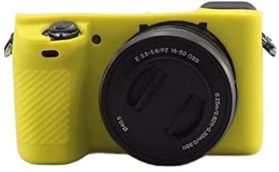 Camera Soft Silicone Case Bag Yellow Rubber Armor Skin Body Cover Protector for Sony Alpha A6100 camera