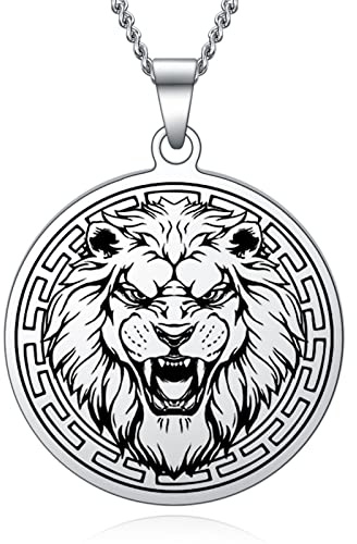 YOTHIWAD Tier kette Herren Edelstahl Kette mit Tier Anhänger Geschenk für Papa Freund Geburtstag Weihnachten