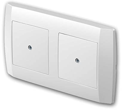 Tapa ciega doble LOGIQ, blanca, con marco doble, tomas ciegas