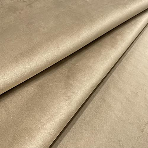 Regents Lux Soft Touch Plain Velvet Fire Retardant Plush Low Velour Cushion Sofa Upholstery Fabric Sold by the Metre - New Coffee - Sample