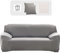 Lydevo Sofabezug 3 Sitzer Stretch Sofahusse Elastischer Sofabezug Spandex Sofa Überzug mit 2 Kissenbezug Anti-Rutsch Waschbar Sofa Protection Cover Schonbezug Couch,Grau