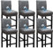 Bestenrose Wasserdicht Stuhlhussen 6er Set Bar Stuhlhussen PU Leder Stuhlbezug Barhocker Bezüge Stretch Hochhocker stuhlbezüge Abnehmbarer Stuhlbezug für Esszimmerstuh (Grau, 6 Stück)