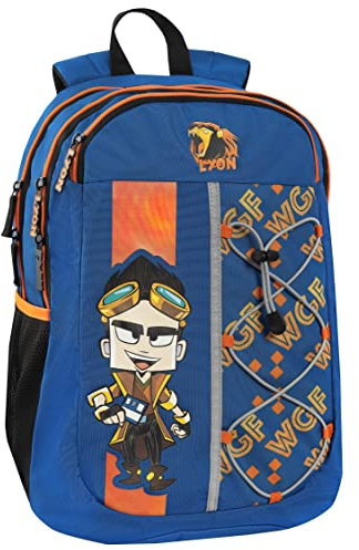 LYON GAMER - Zaino Scuola Media, Elementare per Bambini e Ragazzi, con Schienale Imbottito e Rinforzato, Spallacci Regolabili e Vano Principale + Tasca Frontale con Zip, cm 32x21x43h