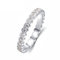 Epinki Echt Gold Schmuck Ring 585 Weiß Gold, Welle Solitärring mit Diamant 0.95ct, Rundschliff, 14K Trauringe Freundschaftsringe für Damen, Silber, Gr.61