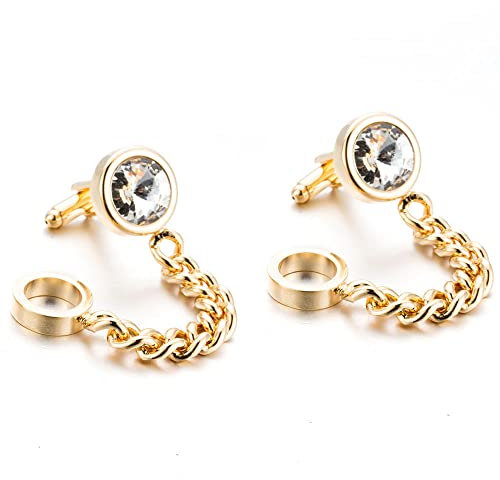 GIVBRO Herren Diamanten Manschettenknöpfe Strass Französisch Manschettenknöpfe Hemd Knöpfe Zubehör mit Geschenkbox für Party Meeting Hochzeit Alltag