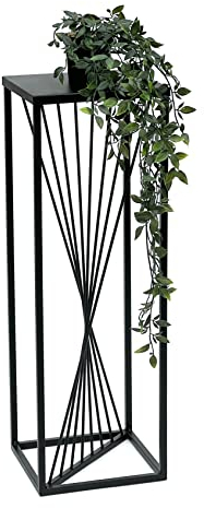 DanDiBo Tabouret pour fleurs, rectangulaire, en métal, noir, 70-100 cm, table d'appoint, colonne de fleurs, design moderne, tabouret pour plantes, 70 cm