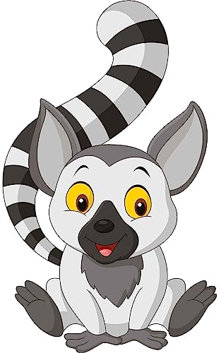 kleberio Aufkleber Lemur wasserfest Familie Aufkleber Madagaskar lächeln AFFE Tier Sticker Dschungel Deko Autoaufkleber 26 x 16 cm