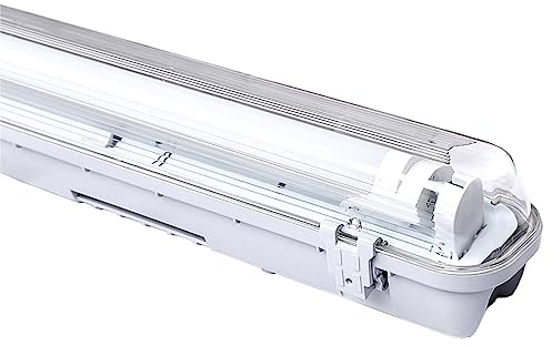 Daromigo 24w LED Feuchtraumleuchte Wannenleuchte 150cm, 2400LM Kaltweiß 6500K T8 LED Röhre, IP65 Wasserfest Feuchtraumlampe Werkstattlampe für Garage, Keller, Büro - 1 Stück