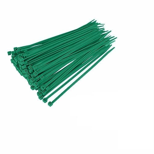 bricoleva.it Fascette Nylon per Cablaggio Cavi, Fermacavi Elettricista, Resistenti e Durevoli, Fascette Stringicavo - Confezione 100 Fascette (200 x 3.5 mm, Verde)