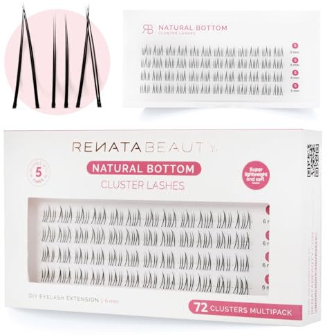 Renata Beauty Faux Cils Inférieurs Naturels - Multipack de 72, Longueur Uniforme de 6mm, Renforcement Délicat Sous les Yeux, Facile à Appliquer, Parfaits pour des Styles de Maquillage Subtils