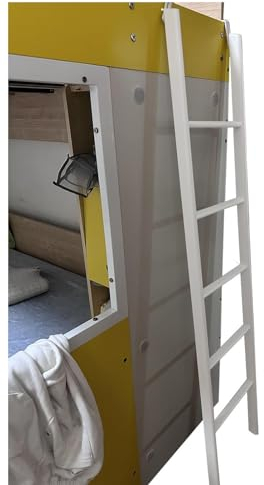 White Bunk Bed Ladder Space Saving Camper Bunk Bed Ladder With 2 Hooks, Loft Bed Side Ladder For Bunk Trailers And Campervans, Load 150kg/330lbs (Size : 1.7m/67 Inch)