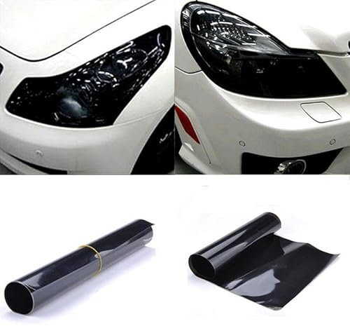 Pellicola colorata per fari, adesivo in vinile per auto, luci per fari, nero scuro affumicato