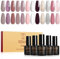 ROSALIND Smalti Semipermanenti per Unghie, 12 Colori Rosa Scuro Rosa Chiaro Bianco Colori Smalto Per Unghie Soak Off UV/LED Gel Polish Nail Art Manicure