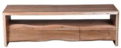 Dynamic24 Lowboard Albera Akazie Kommode Sideboard TV Fernseher HiFi Wohnzimmer Schrank