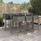Keyroto 7-TLG.Gartenbar Outdoor Barhocker Outdoor Bar balkonmöbel Kleiner Balkon Gartenbar-Set mit Kissen Poly Rattan Grau