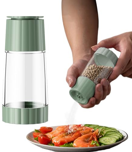 Fiyuer Moulin a Poivre, Salieres et Poivrieres, Meule en Céramique Broyage Gros et fin Réglable, Moulin a Poivre Manuel, en Extérieur, à la Maison et en Cuisine Professionnelle (Vert)