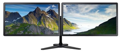 Dual Monitor Bundle Screen 2 x 22 Inch 1680x1050 - DISPLAY VGA DVI Ports Dual Monitor Arm Base Stand (Renewed)