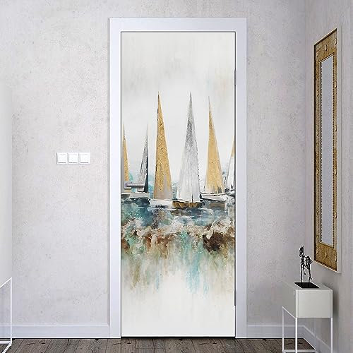 SOOOEC Türtapete selbstklebend TürPoster 3D Bewirken Fototapete Türfolie Poster Tapete Abnehmbar Wandtapete für Wohnzimmer Küche Schlafzimmer 77X200cm(DM215)