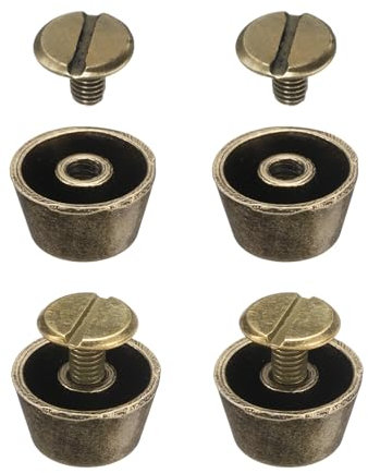 QUARKZMAN 4 Ensemble Rivets Stud Sac à Main Pieds 1/2 Rivets à Tête Plate à Visser en Alliage pour Cuir Sac Fourre-Tout Vêtements DIY, Bronze