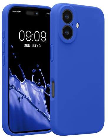 kwmobile Case Compatible with Apple iPhone 16 Case - Slim TPU Silicone Phone Cover - Soft Touch Finish - Baltic Blue