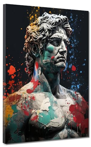 ARTEDinoi Statue von Alexander der Große Leinwandbild Wandbild Kunstdruck XL Wanddeko Größe 90x120x4cm