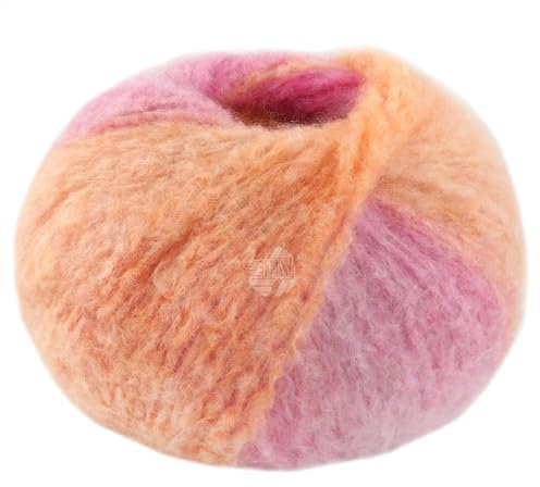 LANA GROSSA Gigante | Handstrickgarn aus 70% Alpaka (Fein) & 30% Polyamid | 100g Wolle zum Stricken & Häkeln | 300m Garn | Orange/Pink/Safrangelb/Lila/Veilchenblau - 1
