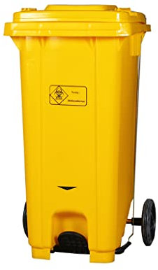 ZONABSQQ Versatile Step-On Trash Can,Trash Can Outdoor Trash Bin,Large Rubbish Bin,Easy to Move on Wheels Trash Can，Yellow 26.4，31.7Gallon Functional