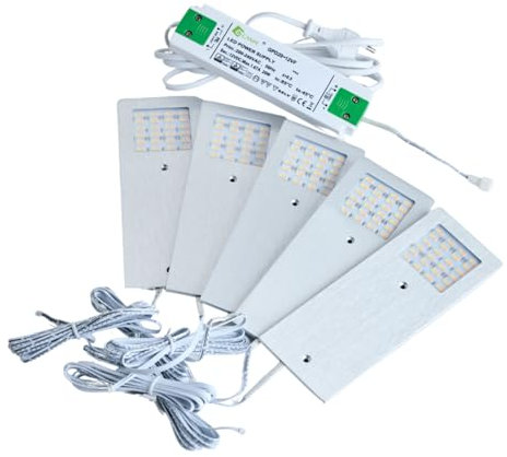 Loevschall Unterbauleuchte LED | Unterschrank Beleuchtung Küche | Led spot 2-Kit | LED Deckenleuchte Für Das Küche | LED Deckenspots | Modern Küchenbeleuchtung, Aluminium, 190x70