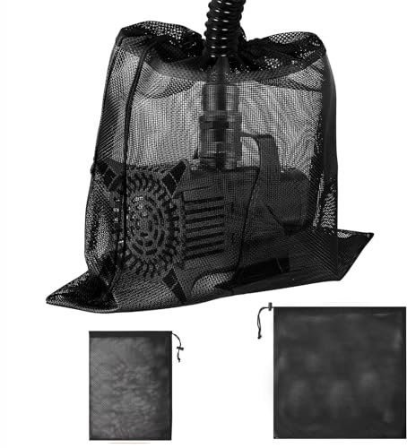 2 sacchetti per barriera per pompe, grandi sacchi per filtri, per laghetti, per acqua e stagni e esterni, filtro biologico, per acquario, giardino, colore nero (31 x 41 cm, 45 x 45 cm)