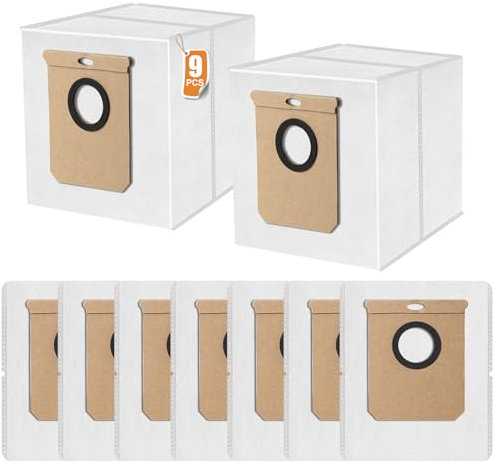 9 Bolsas de Aspiradora para Robots Conga Home 10000/8090 Ultra, 9090 AI, 9590, 9590+, 10090 AI, Eufy L50 SES/L60 SES - Juego de Repuesto Accesorios