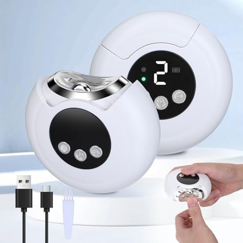 Electric Nail Clipper, 2 in 1 Cutting and Grinding Automatic Nail Clipper, 3 Speed Nail Trimmer with LED Light and Nail Chip Memory, Electric Nail Clipper for Babies, Children, Adults, Seniors