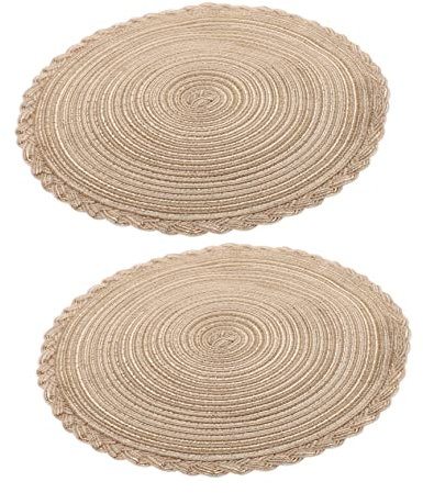 CRILSTYLEO 2st Tischset Esstischdekoration Desktop-schmuck Kaffee Untersetzer Praktisches Geschirr Heiße Pads Tischschmuck Makramee-untersetzer Matte Für Getränke Coffee Baumwollgarn