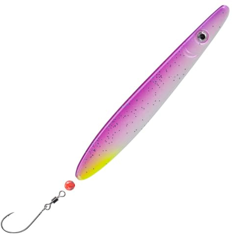 Troutwerk Inline Blinker 16g 7,4cm - Meerforellenblinker, Troutwerk Farbe:viloett/weiß/gelb
