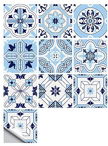 Fliesenaufkleber, selbstklebende Fliesen, Fliesen wasserdichte Wandaufkleber DIY selbstklebende abnehmbare Retro quadratische Aufkleber
