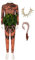 Bauxhie Erwachsene Männer Maui Tattoo Kostüm Shirt Tops Ozean Thema Kostüm Perücke Halskette Halloween Cosplay Prop (Style 2, L)
