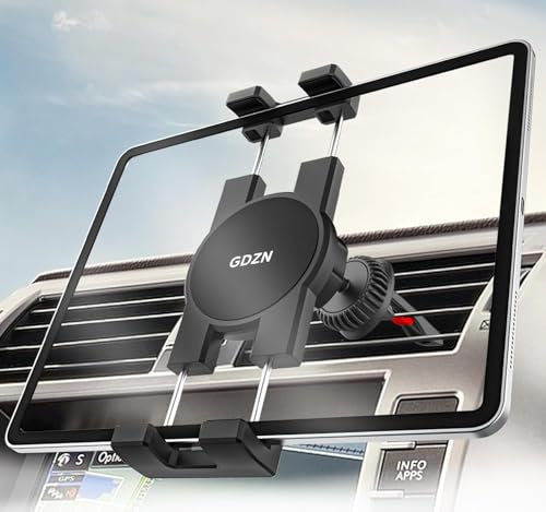 GDZN Soporte para tablet de coche para rejilla de ventilación de coche, soporte universal para la rejilla de ventilación, soporte para tablet para coche, giratorio 360°, para iPad Pro de 12,9, Galaxy