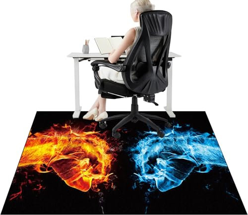 Gaming Bodenmatte 70 x 100 cm Bürostuhl Unterlage für Hartböden Gaming Stuhlmatten für Teppich Schreibtischstuhl Unterlage, Bodenschutzmatte Teppich Unterlage-Kratzfest Geeignet für Büro und Zuhause