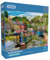 Gibsons River Retreat 1000 Piece Jigsaw Puzzle Beautiful Colourful Artwork Canal Boats Nostalgic Sustainable Jigsaw Puzzle for Adults Teens Premium 100% Recycled Board Great Gift | Gibsons Games
