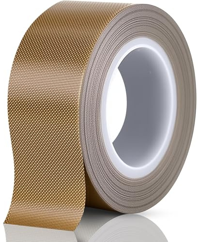 sturiz Teflonband Selbstklebend Hitzebeständig Teflon Klebeband 0.18x30mmx12m PTFE Band Teflonband Hitzebeständig Hochtemperaturband Gleitband Hochtemperatur Klebeband für Vakuumiermaschine