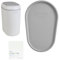 Shnuggle Changing Essentials Bundle - Squishy Changing Mat, Eco-Touch Nappy Bin + Better Bag Nappy Liners - Wipeable, Odor-Locking + Eco-Friendly (Grey)