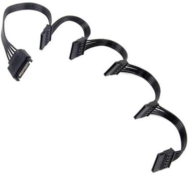 Jecdfs 1pcs SAC1-5-DE Câble adaptateur,cable alimentation sata,Convertisseur 1 Mâle vers 5 Femelles, Extension pour Multiples Connexions de Disques Durs et SSD, Compatible avec PC et Serveurs, Instal