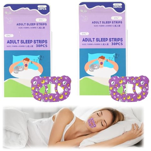 60 Stück Mundpflaster Schlafen,Mouth Tape for Sleeping,Mund Tape Schlaf Anti Schnarch Besser Schlafen,Mundpflaster Gegen Schnarchen,Mundband für Nasenatmung,im Schlaf Mund Pflaster Zum Schlafe