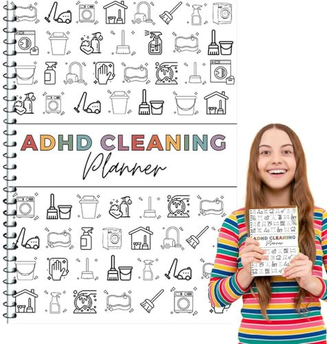 ADHD Cleaning Planner, Household Cleaning Schedule and Checklist Management, Daily Weekly Monthly Organizer, Efficient Task Tracking, Flexible Cleaning Plan, Ideal for All