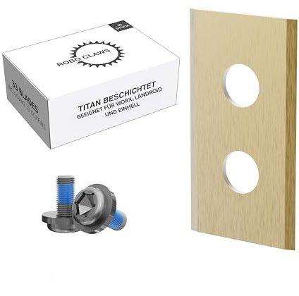 ROBO CLAWS® 33x Mähroboter Ersatzmesser für Worx Landroid & Einhell – Ultra scharf & bruchsicher – Carbonstahl mit Titan-Karbid-Beschichtung – Inkl. Schrauben – Passend für M500 Plus, M700, 550