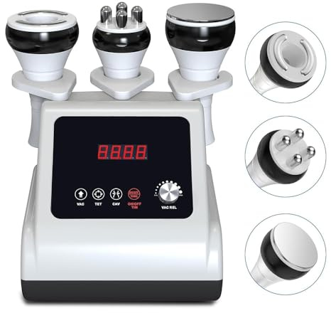 Qewher 3 EN 1 Radiofréquence Visage, 40K Appareil Anti Cellulite Lipocavitation Radiofréquence Visage et Corps, Ventouse Cellulite Entier Masseur Amincissants et Raffermissants